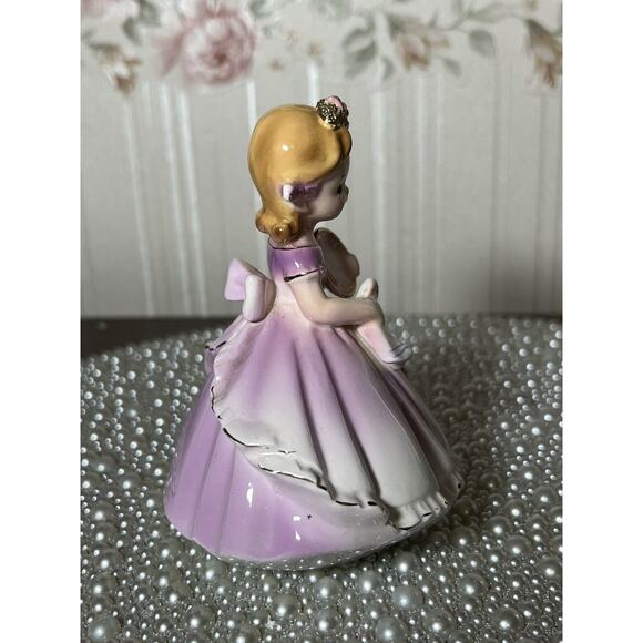 HTF VINTAGE ARNART ERICH STAUFFER GIRL PORCELAIN FIGURINE 4 3/4" , FOIL - Picture 6 of 8